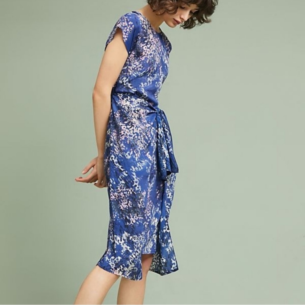 Gorgeous Blue Silk Floral Dress